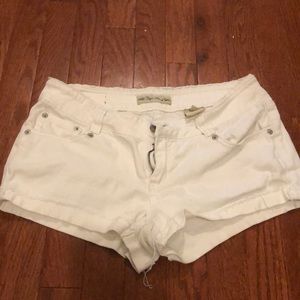 White jean shorts